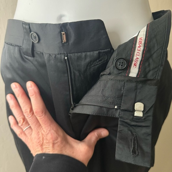 VERSACE Vintage Satin High Waist Black Pants - Picture 7 of 16